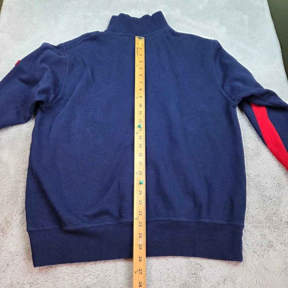 NFL Collection New England Patriots Jacket Mens L Full-Zip Fleece Navy Red Blue